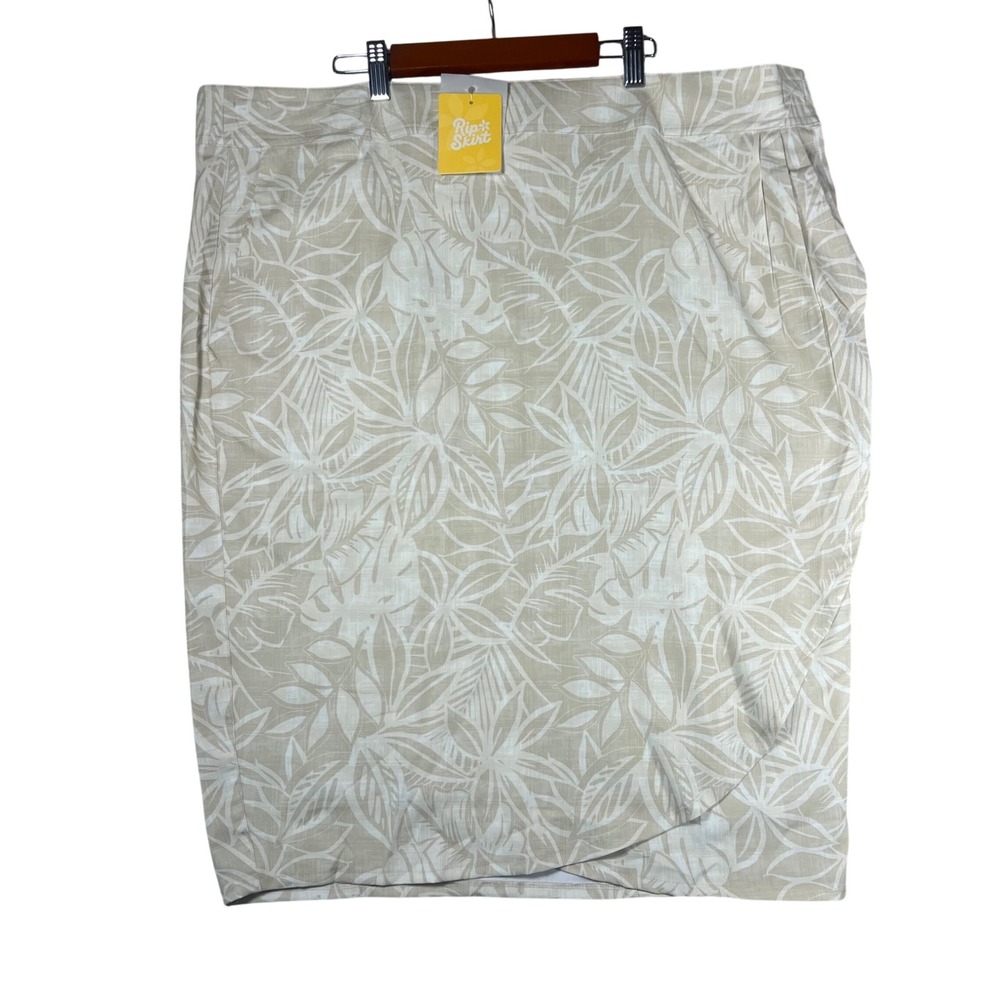 RipSkirt Hawaii Aloha Sand Floral Wrap Skirt XXL Beige Tropical Adjustable NEW‎